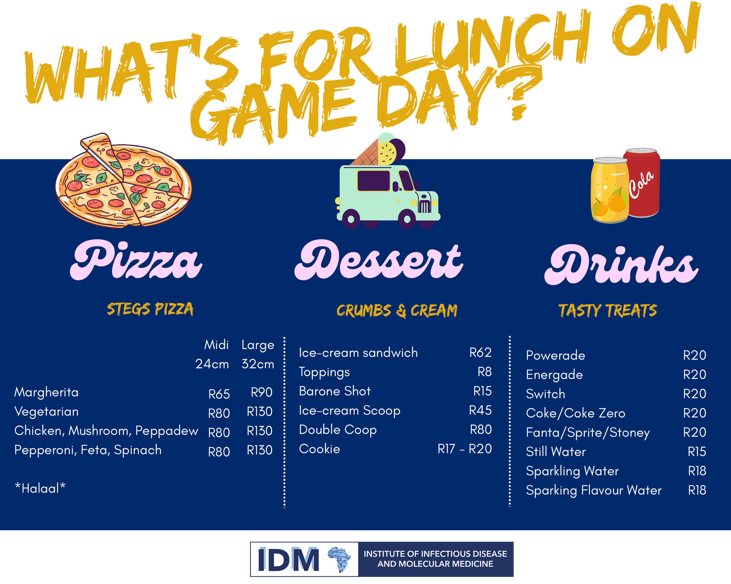 Soccer Day Menu