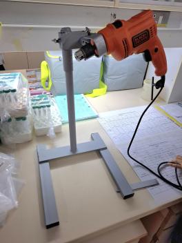 Homogeniser drill set-up