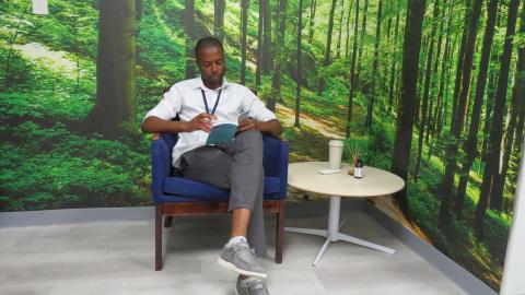 person relaxing